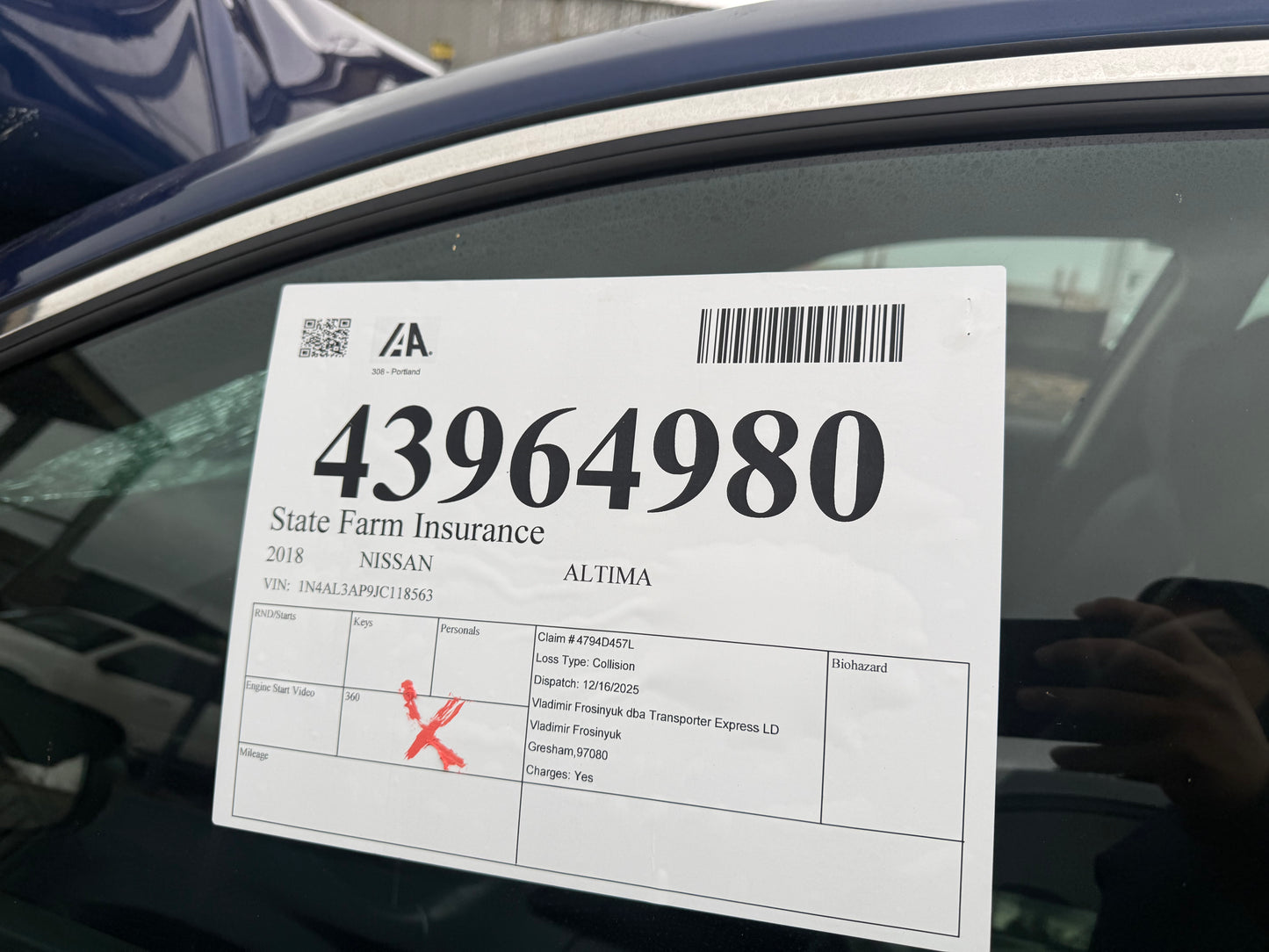 2018 Nissan Altima / N Yard
