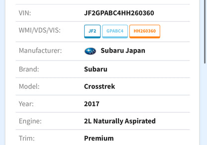 2017 Subaru Crosstek / N Yard